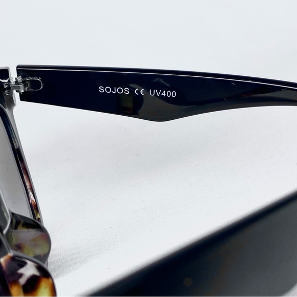 Sojos Retro Cat Eye Sunglasses Black & Tortoise Shell Fade Frames - Picture 7 of 15